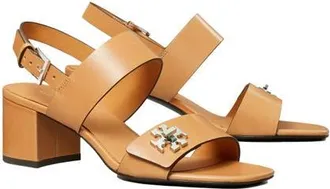 Tory Burch T Lock Block Heel Sandal in Camello at Nordstrom, Size 10.5