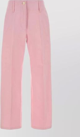 Patou cotton straight leg trousers belt loops pockets