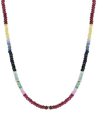 Jewelmak 14K Multi Gemstone Necklace