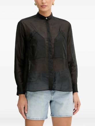 Pinko mock-neck long-sleeves shirt - Black