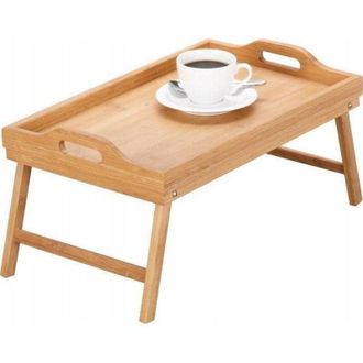 ZELLER Bandeja De Bamb&uacute; Natural Zeller Con Patas Plegables
