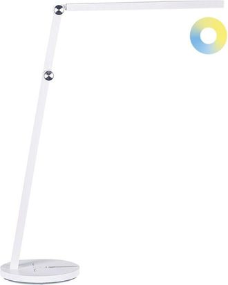 Beliani Lámpara de mesa led blanca 48 cm material sintético interruptor táctil Dorado