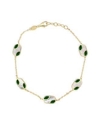 Italian Gold, Inc 14K Gemstone Station Chain Bracelet