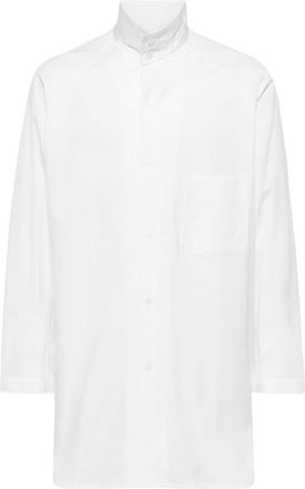 Yohji Yamamoto raglan-sleeves cotton shirt - men - Cotton - 4 - White