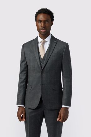 Ted Baker Mens Slim Fit Overcheck Jacket - Grey - Size 52 (Chest)