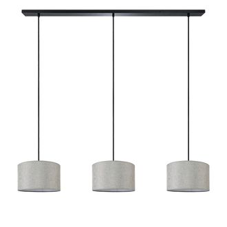 Paco Home L&aacute;mpara De Suspensi&oacute;n Sal&oacute;n L&aacute;mpara De Techo Pantalla De Tela Monocolor Gris (&oslash;28cm), L&aacute;mpara Colgante-negro - Tipo 2 - Paco Home