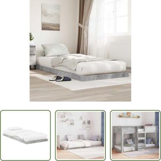 vidaXL Letto a castello - Struttura letto a terra Grigio cemento 90 x 190 cm