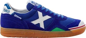 Munich Gresca Signature voetbalschoenen voor binnen met verstevigde neus voor heren (Blauw/Wit)