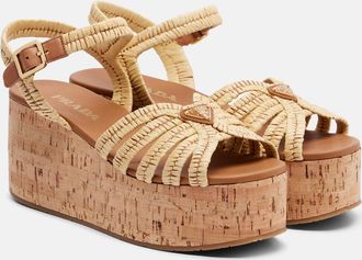 Prada Crochet wedge sandals
