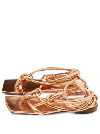 Bottega Veneta Adam knotted strap sandals - women - Calf Leather/Calf Leather/Calf Leather - 36 - Gold