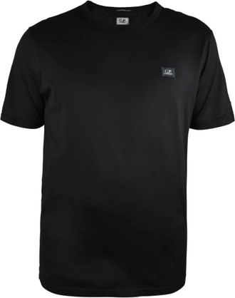 C.P. Company Gemerceriseerd Lichtgewicht Jersey 70/2 Logo T-shirt - Heren - T-shirts - Zwart - L - Katoen - Tops