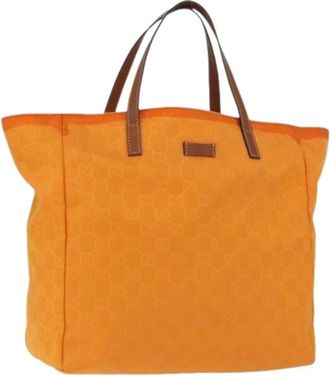Gucci Pre-owned Tote Bags, female, Orange, Size: ONE SIZE Pre-owned Vintage Nylon Tote Bag