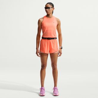 Nike Womens Swift Dri-FIT Mid-Rise 2-in-1 Running Shorts in Orange | HJ5376-852
