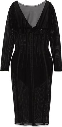 Elisabetta Franchi Tulle Midi Dress