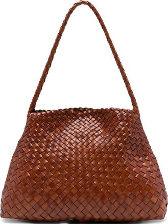 Dragon Diffusion Borsa a spalla in pelle intrecciata - Marrone