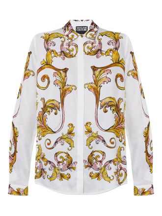 Versace Jeans Couture Outline Barocco-print shirt - White