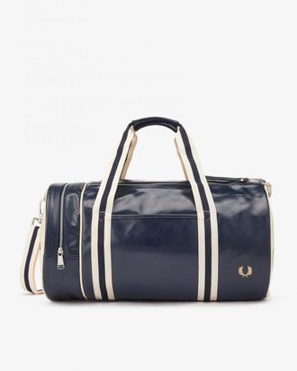 Fred Perry Mens Barrel Bag in Dark Blue Recycled Material - One Size