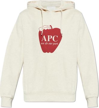 A.P.C. Hoodie - Heren - Hoodies - Beige - M - Katoen - Hoodies & sweatvesten