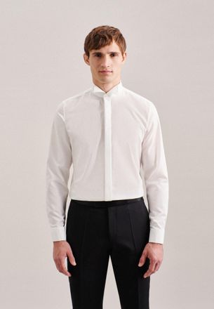 Seidensticker Smokinghemd SEIDENSTICKER Schwarze Rose, Herren, Gr. XS (36), normale &Auml;rmell&auml;ngen, beige (ecru), 100% Baumwolle, unifarben, slim fit, Doppelmanschette