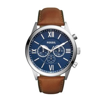 Fossil Mens Flynn 48mm Chronograph, Stainless Steel Watch