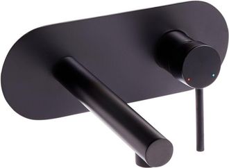 Beliani Beliani - Grifo Empotrado Monomando De Lavabo De Lat&oacute;n Negro Clavijo