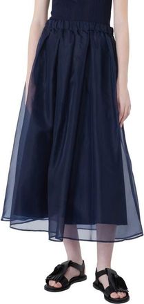 Max Mara Visino Silk Skirt in Navy at Nordstrom, Size 10