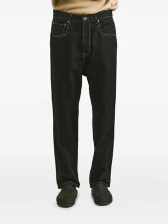 CASEY CASEY Leo contrast-stitch jeans - men - Cotton - M - Black