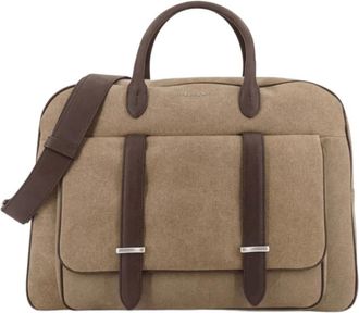 Orciani Jones Leather Travel Bag - Heren - Handtassen - Bruin - ONE Size - Leer - Tassen