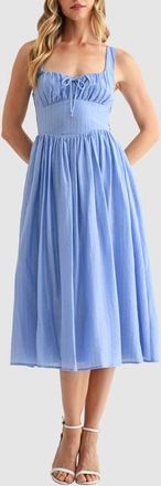 All in Favor Set-In Waist Midi Dress in Periwinkle at Nordstrom, Size X-Large