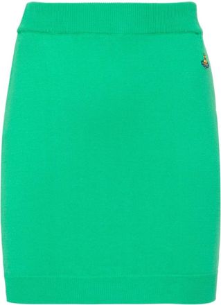 Vivienne Westwood Green Solid Mini Skirt