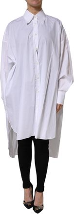 Dolce & Gabbana White Cotton Collared Shirt Long Sleeve Womens Top (Pre-Owned)