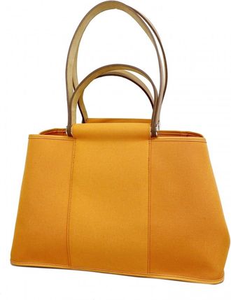 Herm&egrave;s Orange Toile Officier Tote Bag (Pre-Owned)