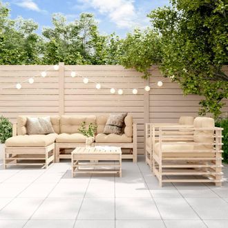 vidaXL Vidaxl - Juego De Muebles De Jard&iacute;n 7 Piezas Madera Maciza De Pino