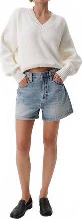 Pistola Denim Saige High Rise A-Line Shorts In French Riviera