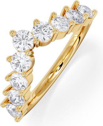 The Diamond Store 0.75ct Lab Diamond Wishbone Ring H/Si Quality in 9K Yellow Gold