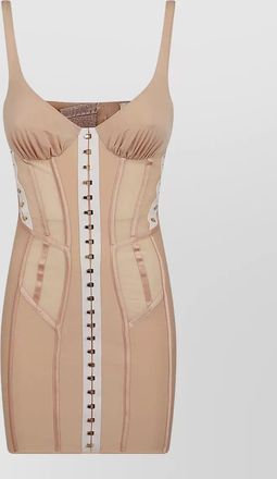 Elisabetta Franchi stretch bustier dress tulle satin panels