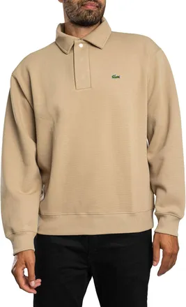 Lacoste Poloshirt Met Lange Mouwen En Logo, Beige