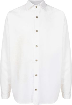 Amir Slama pattern-jacquard shirt - men - Viscose/Linen/Flax - PP - White