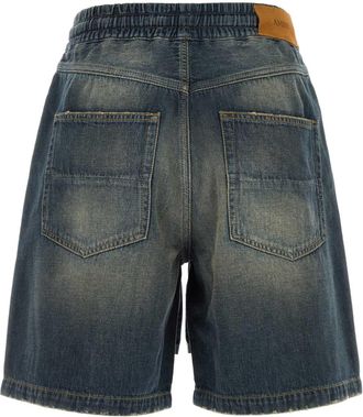 Amiri Mens Drawstring Denim Short Sandstone Cotton
