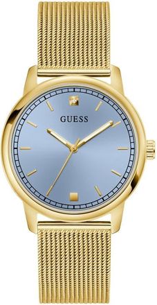 Guess Chandler Mesh Strap Watch, 40mm in Blue/gold at Nordstrom