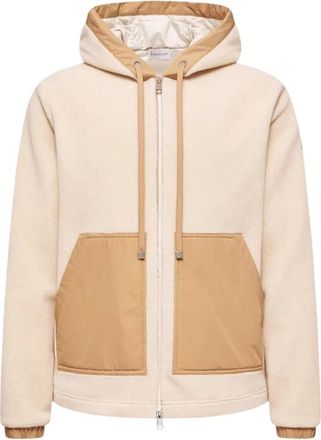 Moncler Teddy Zip-Up Hoodie - Heren - Zomerjassen - Beige - S - Jassen