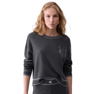 Liu Jo Dames, Truien, Grijs, Maat: XS Zijde