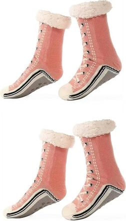 Generic Accordinglye Ultra-Thick Cashmere Slipper Home Socks, Unisex Winter Super Soft Warm Cozy Fleece Lined Non Slip Slipper Socks (2pcs-n,One Size)