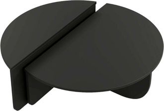 Dmora Dmora - Mesa De Caf&eacute; Canopus, Mesa De Centro Baja, Revistero Para Sof&aacute;, Estante De La Sala De Estar, 90x90h35 Cm, Negro, Con Embalaje Reforzado