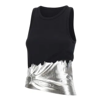 Paco Rabanne Sleeveless Tops, female, Black, Size: M Top