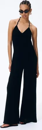 H&M Halterneck Jumpsuit in Black at Nordstrom, Size Xx-Large