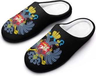 Generic Coat of Arms of Russia Mens House Slippers Memory Foam Washable Cotton Slip on Home Shoes