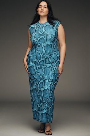 AFRM Short-Sleeve Slim Mesh Maxi Dress