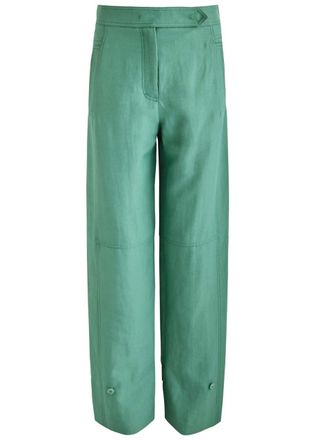 Dorothee Schumacher Summer Cruise Tapered Woven Trousers - Green - 6 (xxl)