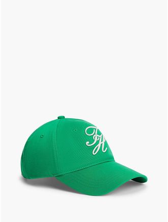 Tommy Hilfiger Womens Embroidered Script Monogram Baseball Cap - Spring Emerald